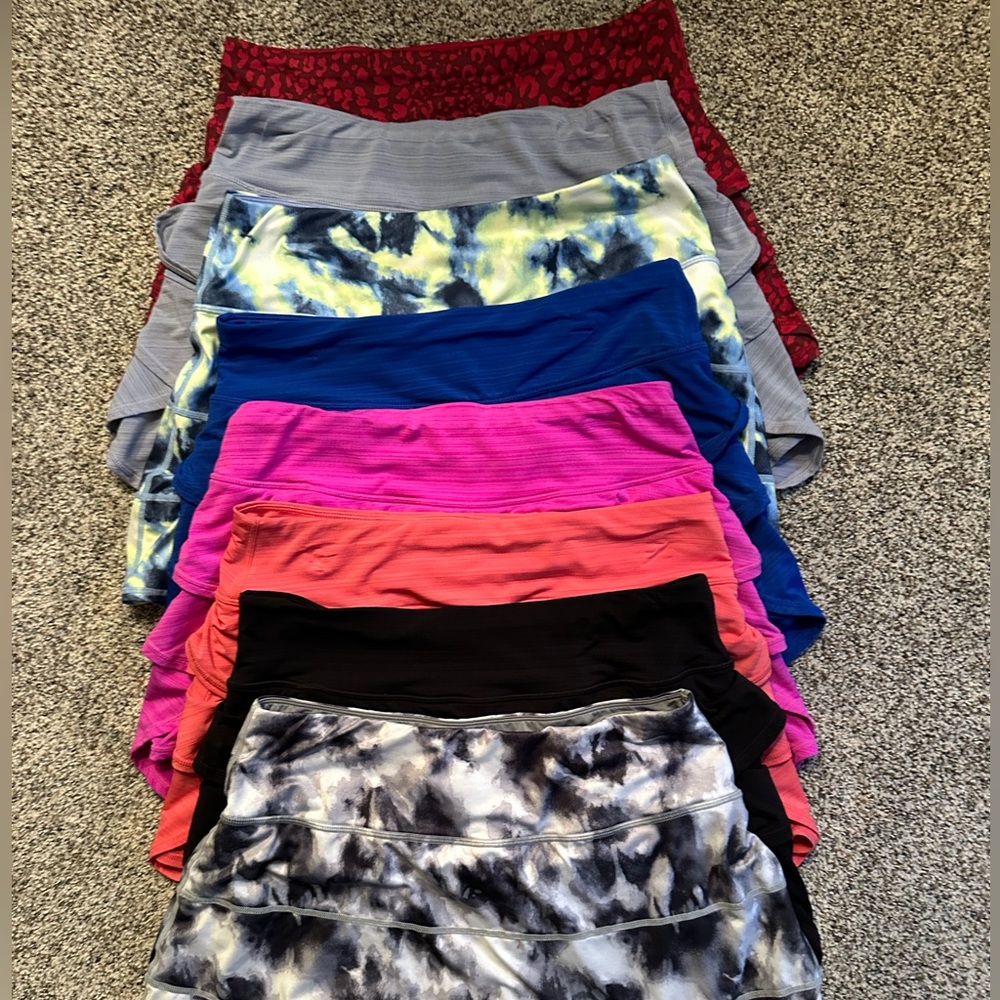 Set of 8 ideology tennis/sport skirts on various colors